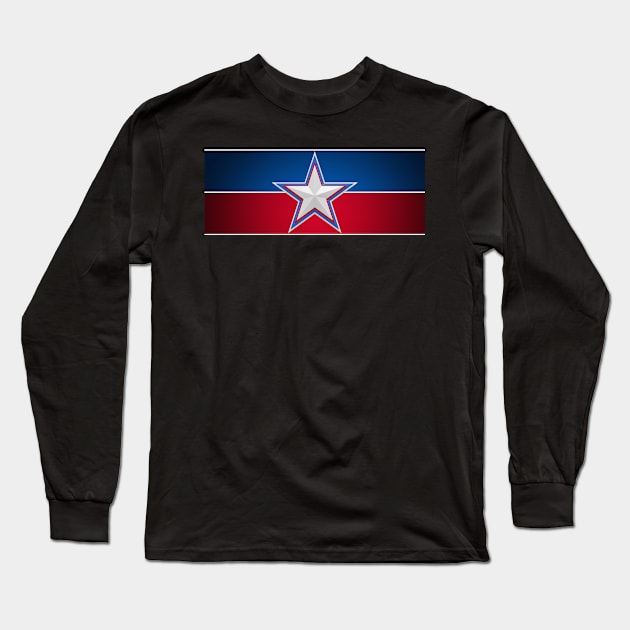 United States of America Red Blue White Stars Long Sleeve T-Shirt by Yiorgos Designs